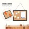 Brown Cork & Corrugated Paper Double-Sided Bulletin Board with MDF Frame
